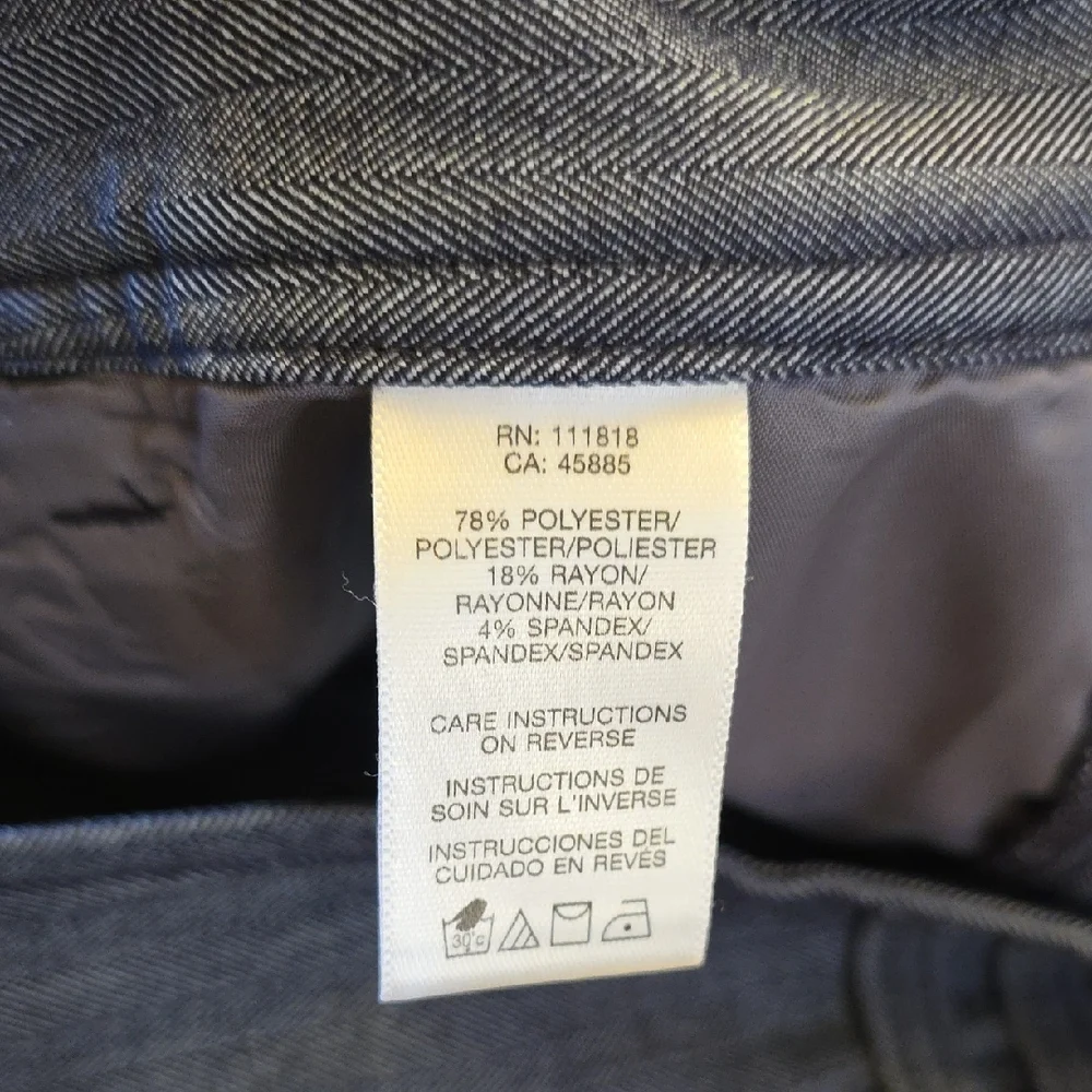 Michael Kors Blue Herringbone Wide Leg Hip Slung Pants 8